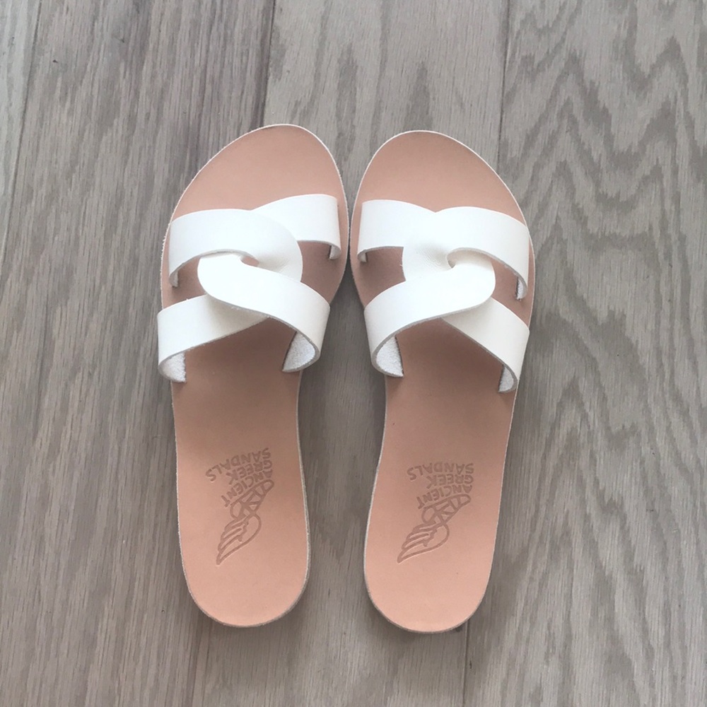 Ancient Greek Sandals - Desmos in White, Size 39